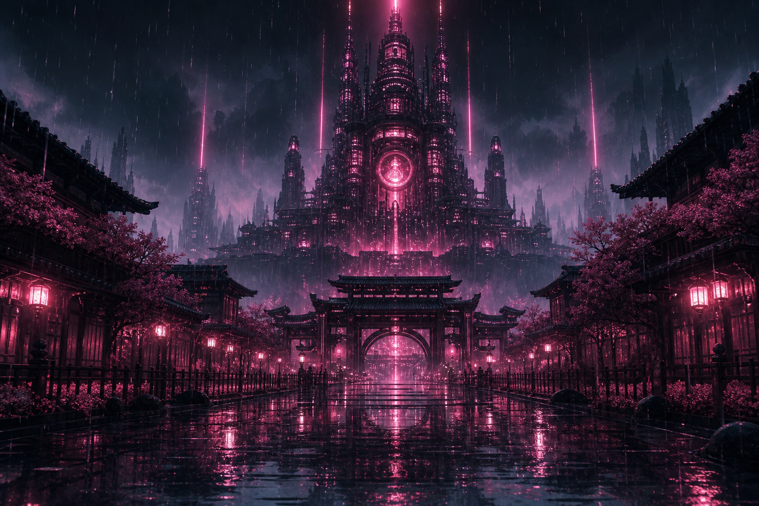 Anime City Street In Rain At Night Anime Wallpaper  19 4K