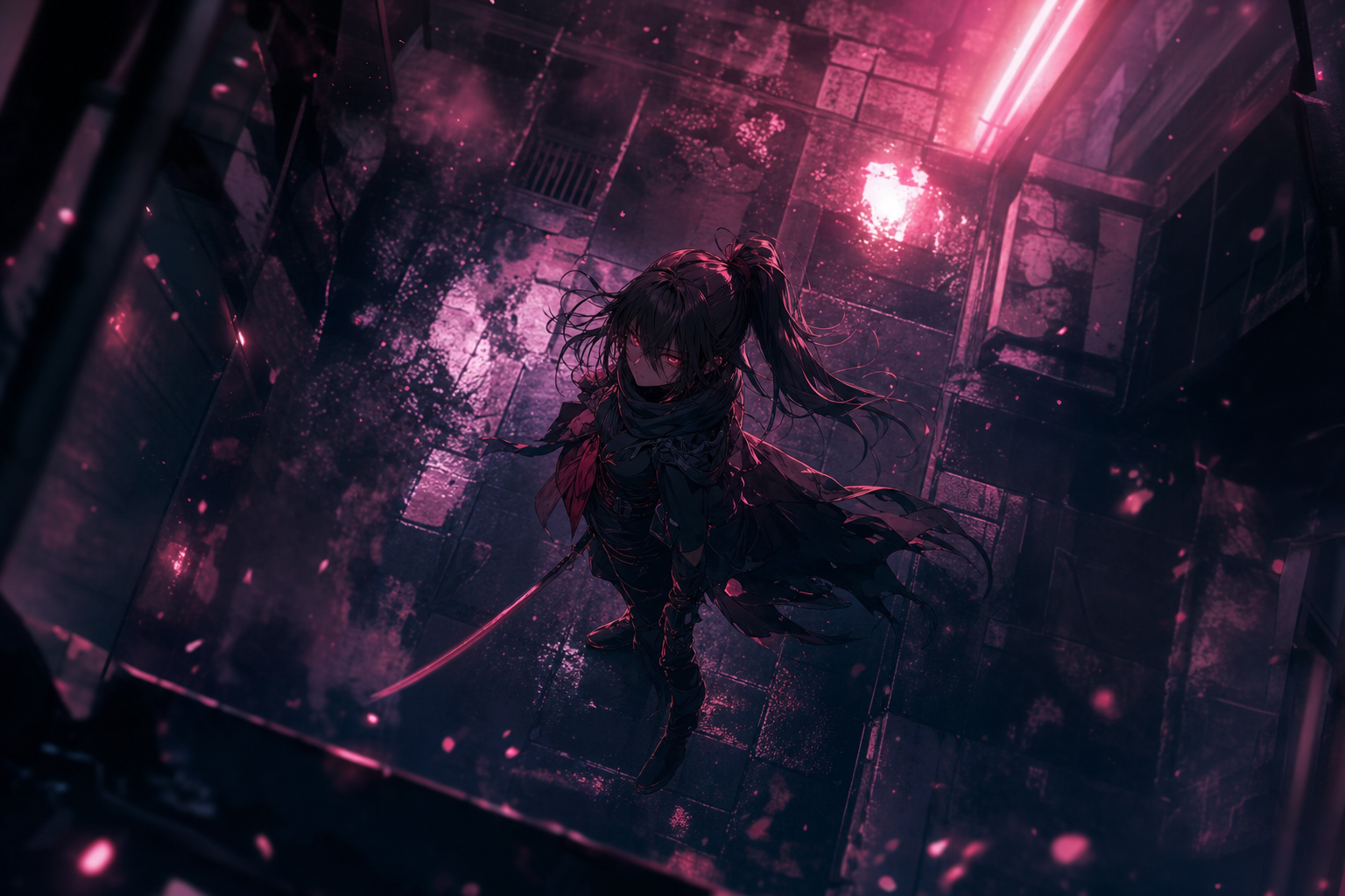 Anime City Street In Rain At Night Anime Wallpaper  19 4K