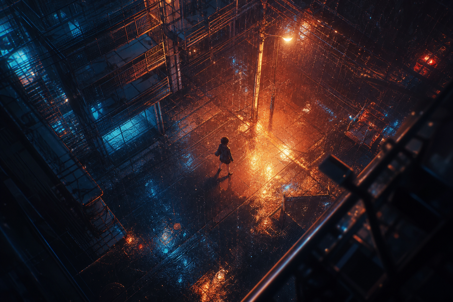 Anime City Street In Rain At Night Anime Wallpaper  3 4K