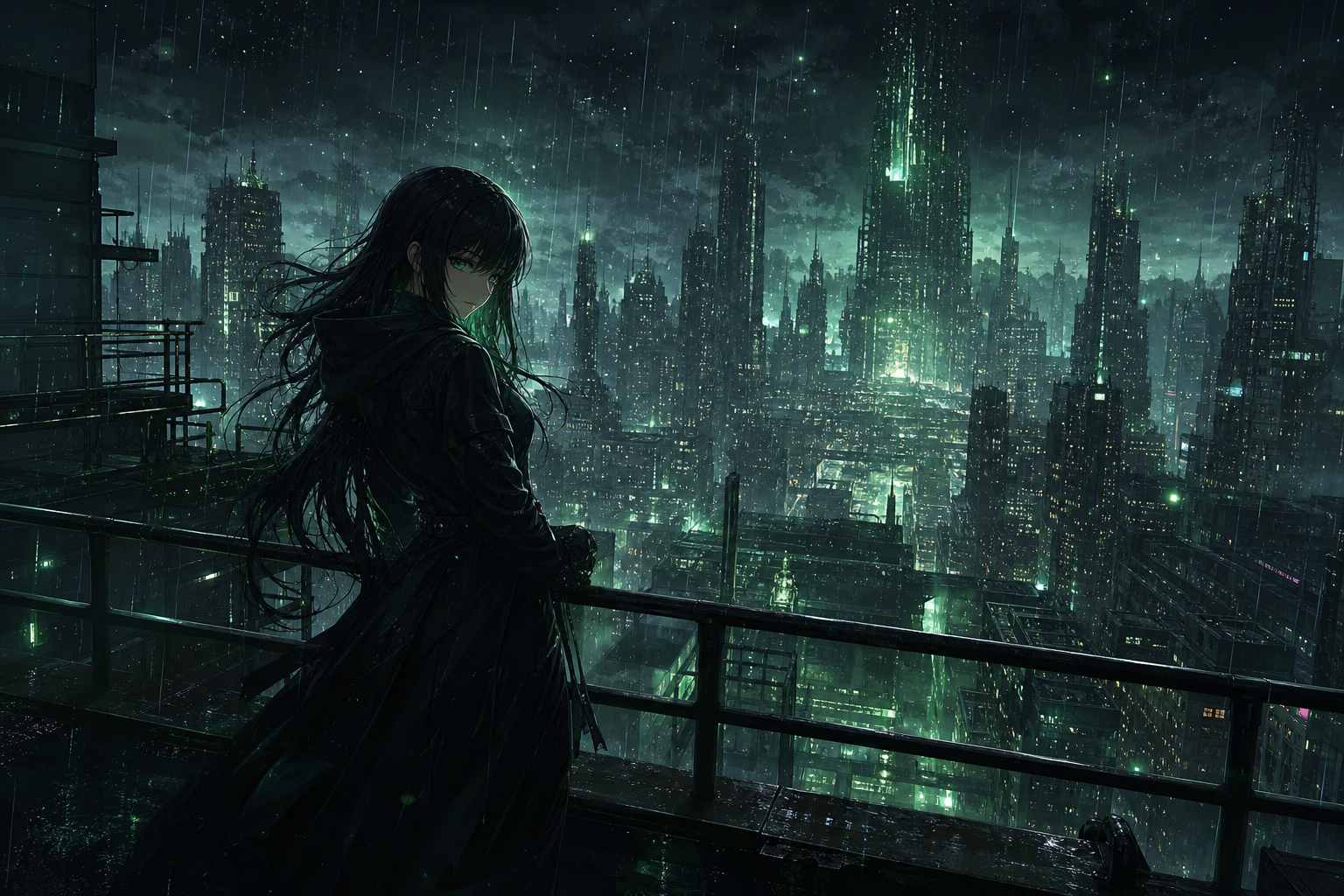 Anime City Street In Rain At Night Anime Wallpaper  3 4K