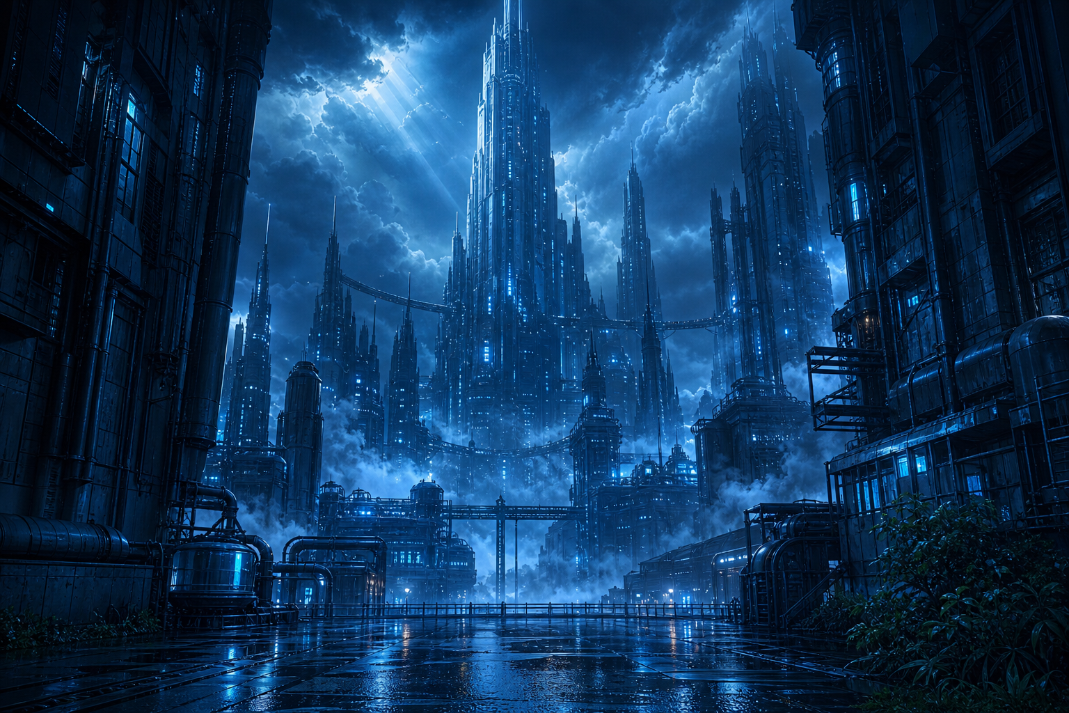 Anime City Street In Rain At Night Anime Wallpaper  3 4K