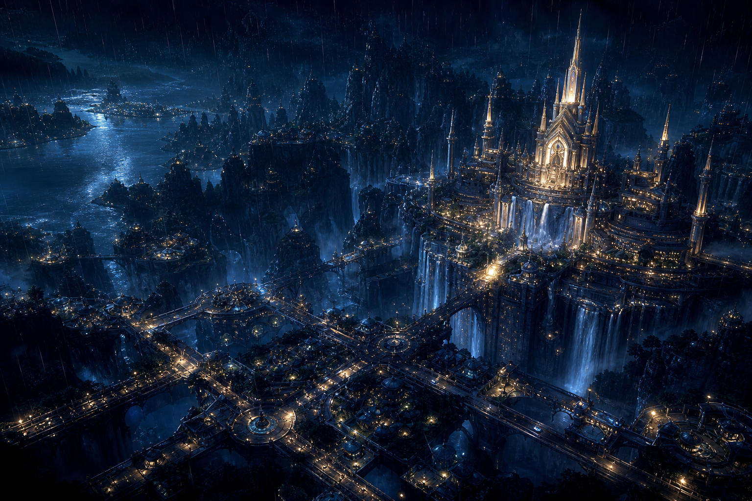 Anime City Street In Rain At Night Anime Wallpaper  3 4K