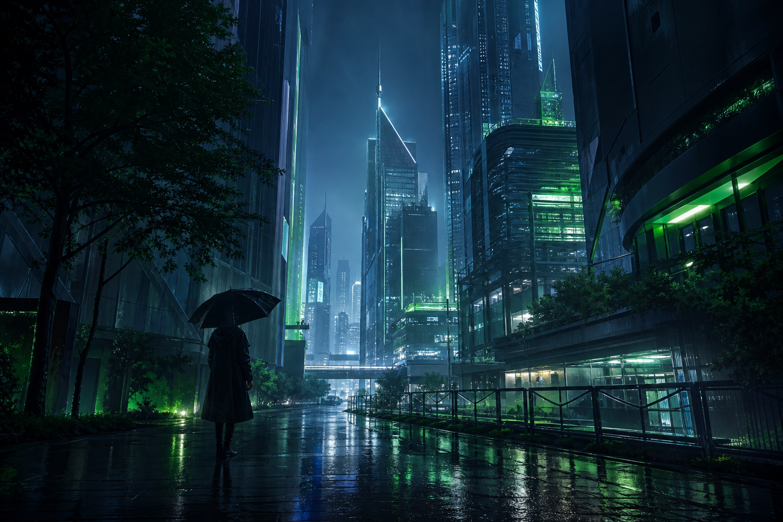 Anime City Street In Rain At Night Anime Wallpaper  3 4K