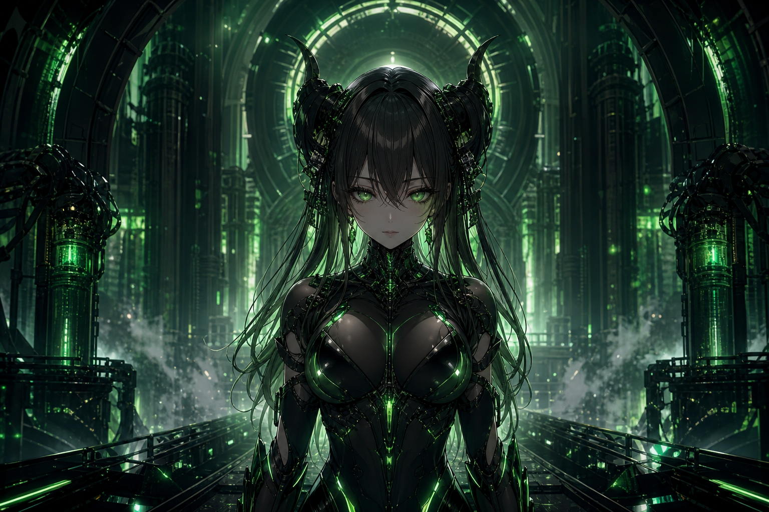 Anime Cyberpunk Girl With Neon Lights Anime Wallpaper  5 4K