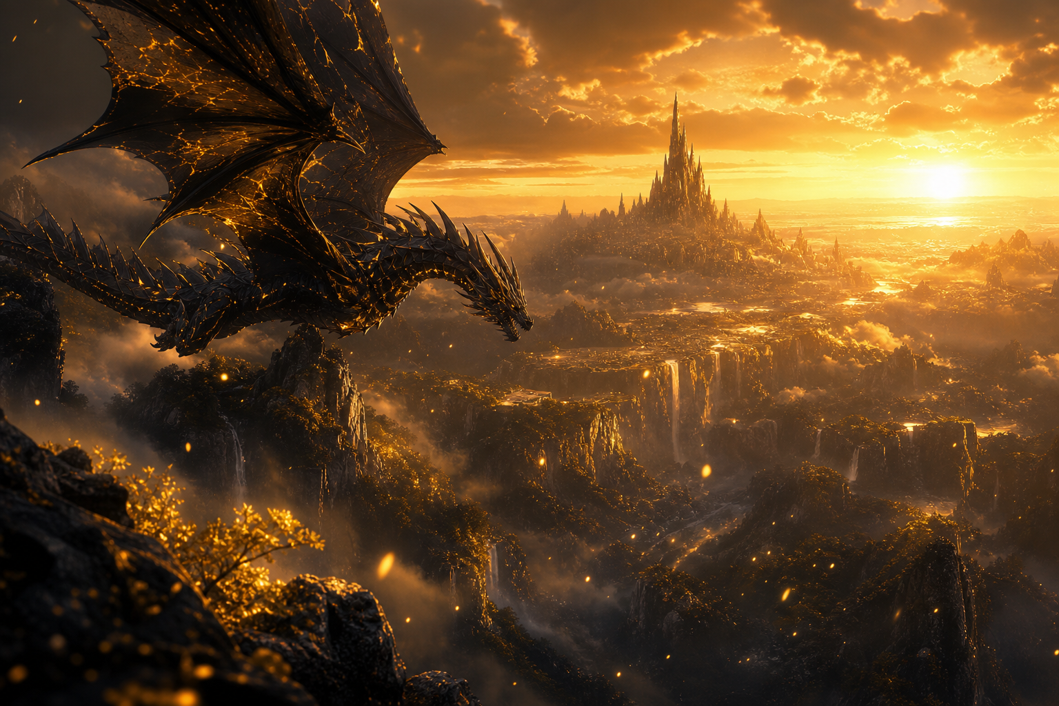 Anime Dragon Flying Over Valley Anime Wallpaper  15 4K