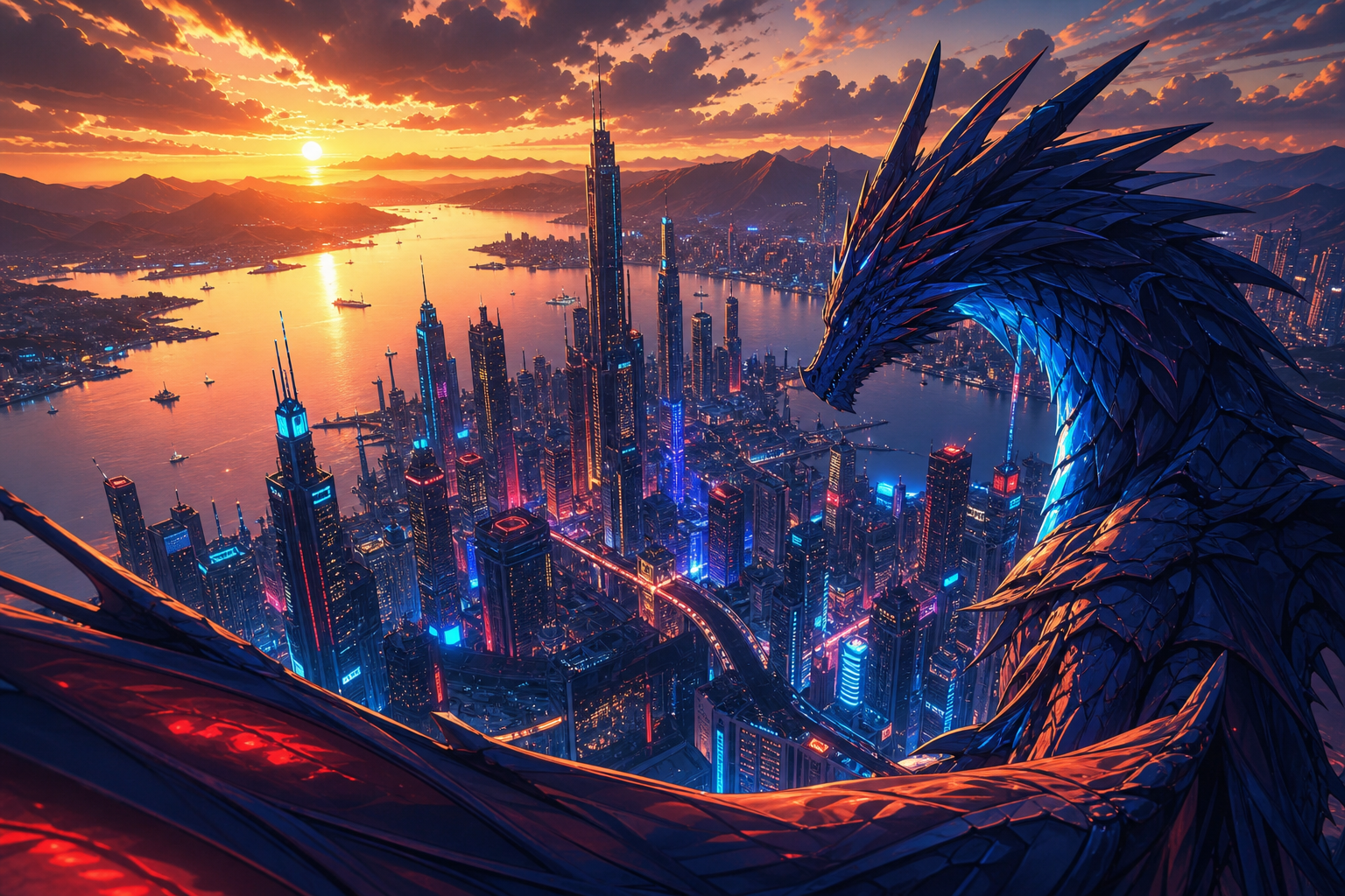 Anime Dragon Flying Over Valley Anime Wallpaper  15 4K