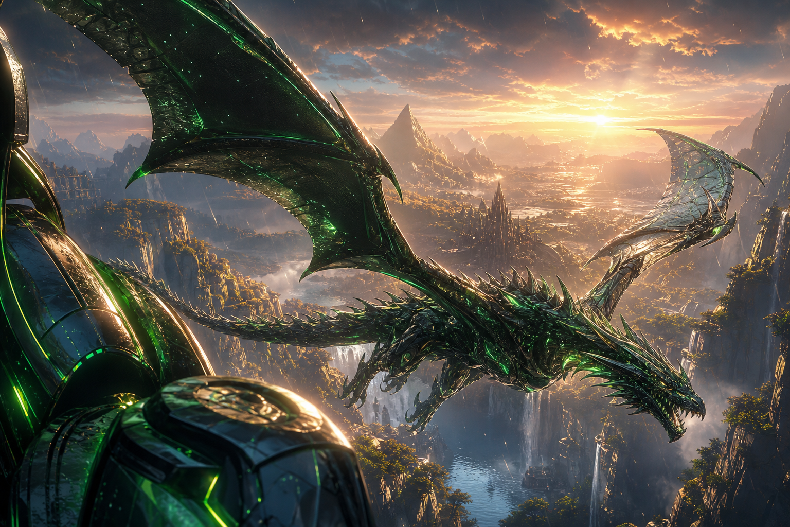 Anime Dragon Flying Over Valley Anime Wallpaper  15 4K