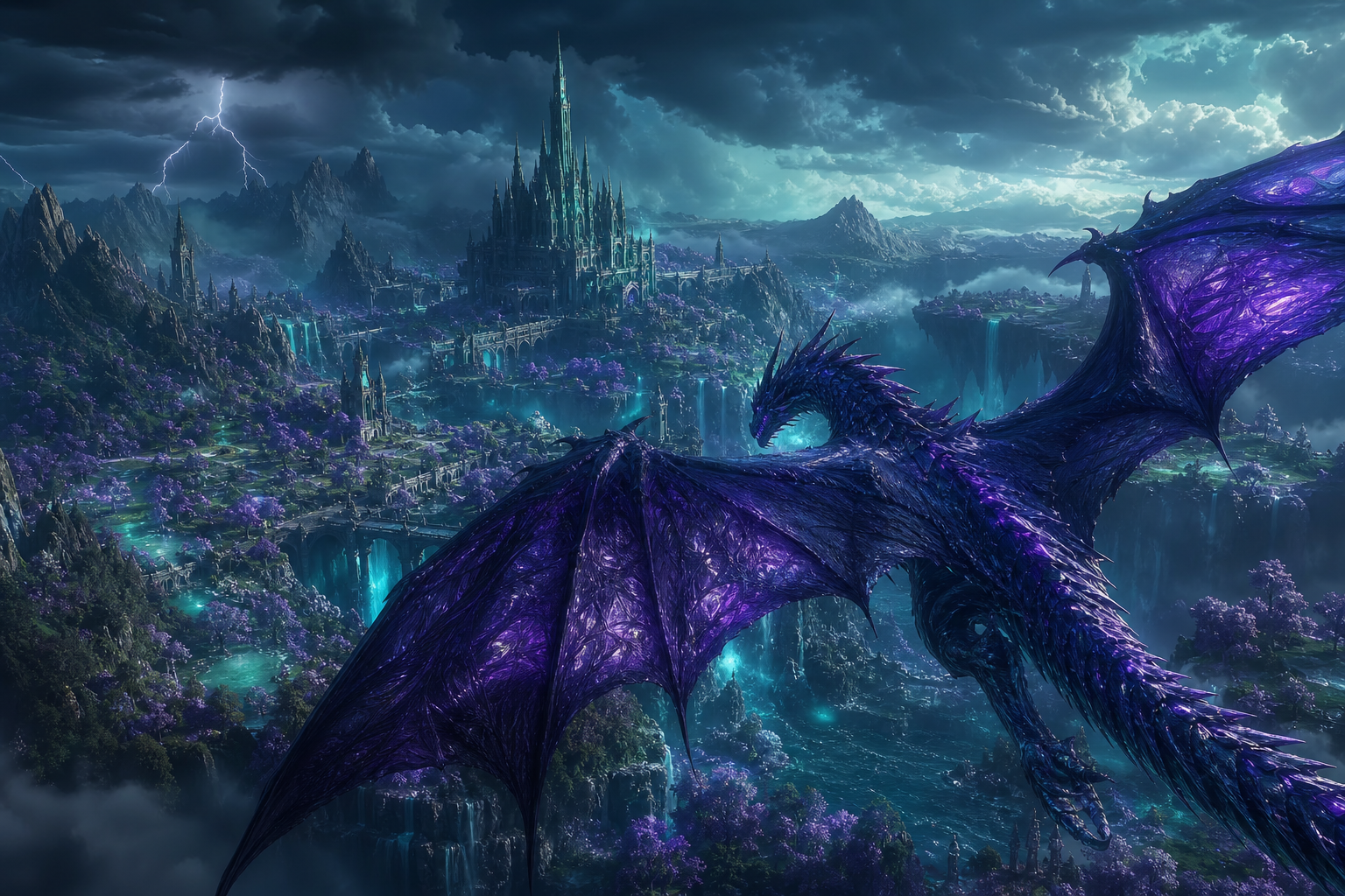 Anime Dragon Flying Over Valley Anime Wallpaper  23 4K