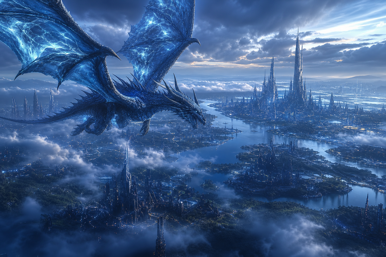 Anime Dragon Flying Over Valley Anime Wallpaper  23 4K