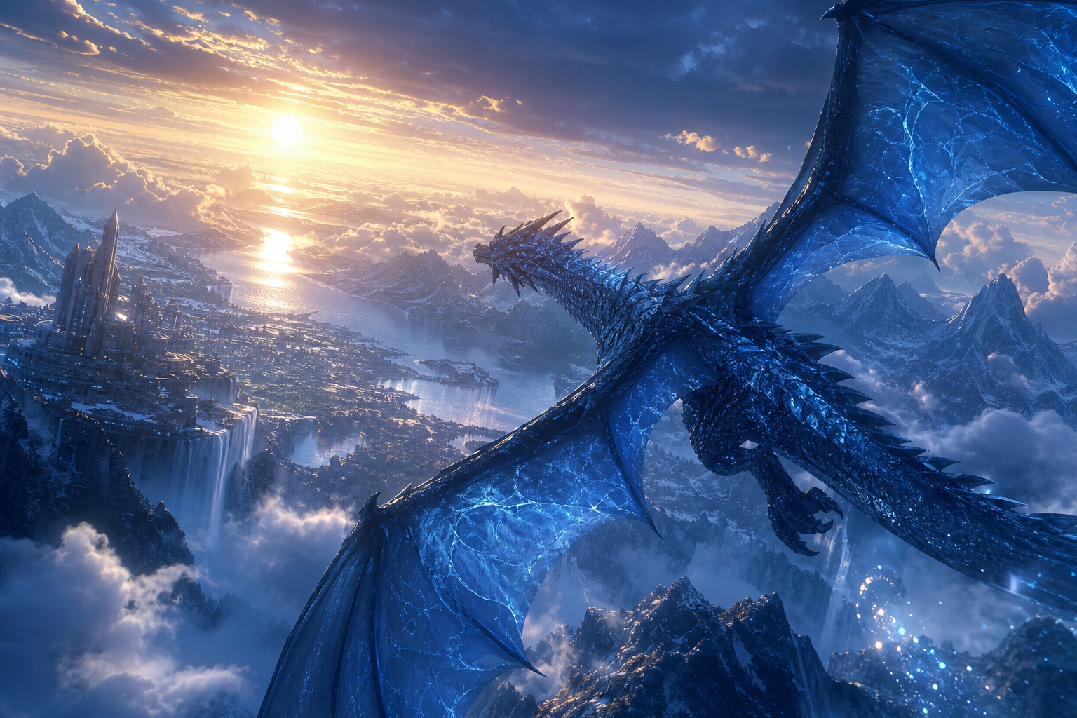 Anime Dragon Flying Over Valley Anime Wallpaper  23 4K