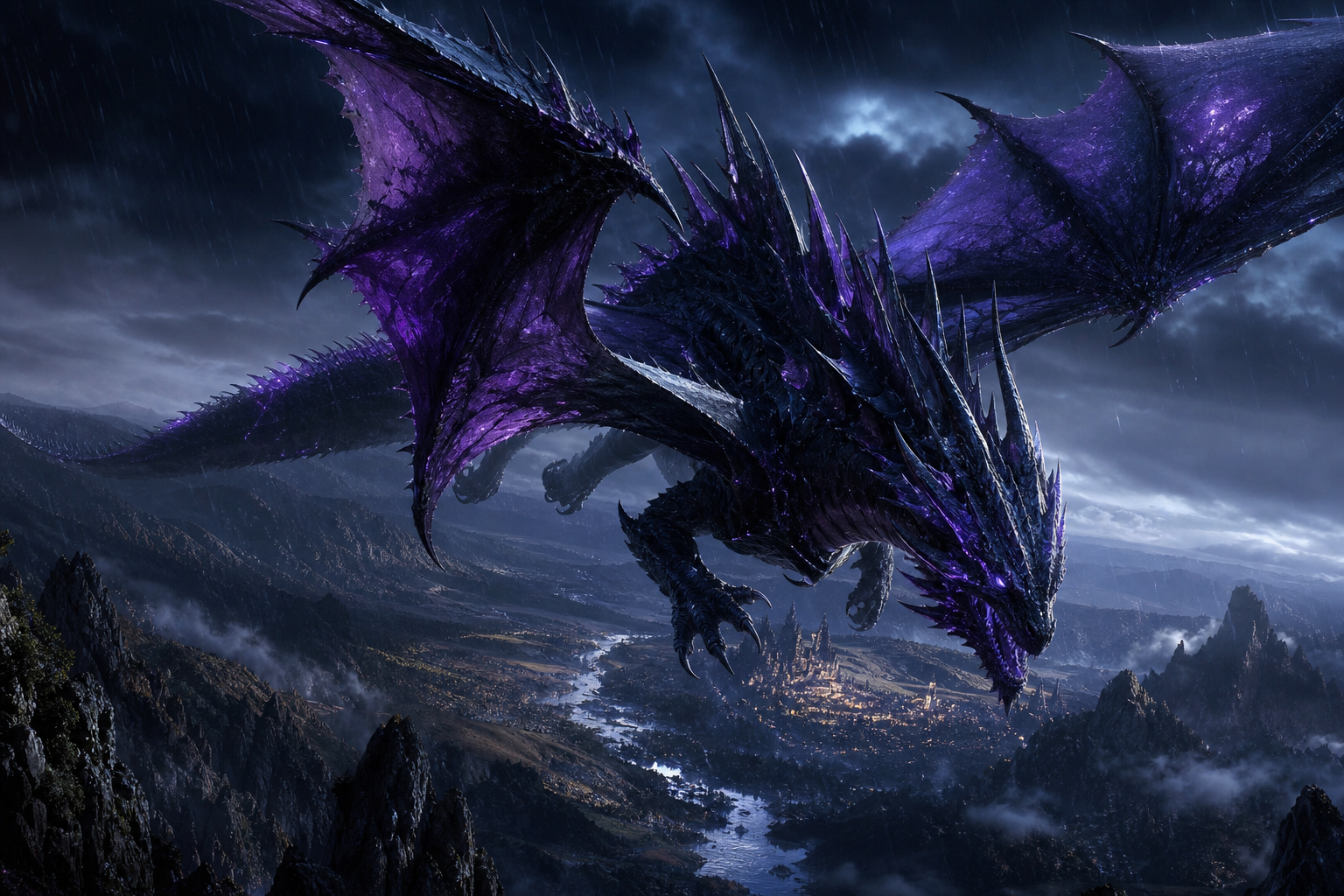 Anime Dragon Flying Over Valley Anime Wallpaper  7 4K