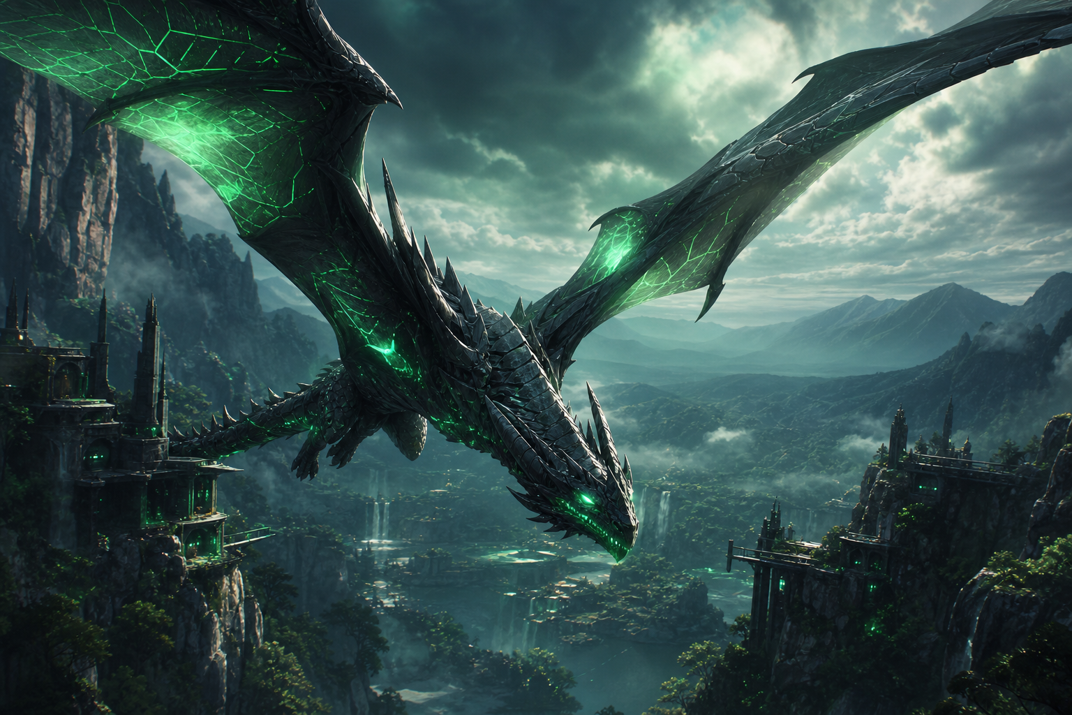 Anime Dragon Flying Over Valley Anime Wallpaper  7 4K