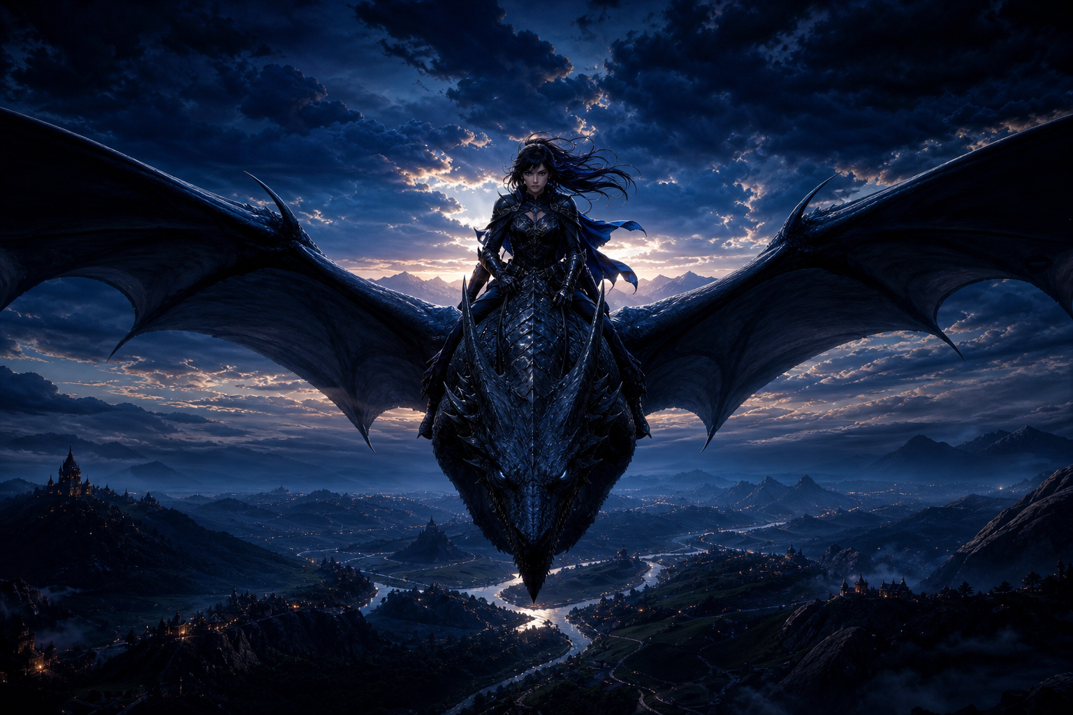 Anime Dragon Flying Over Valley Anime Wallpaper  7 4K