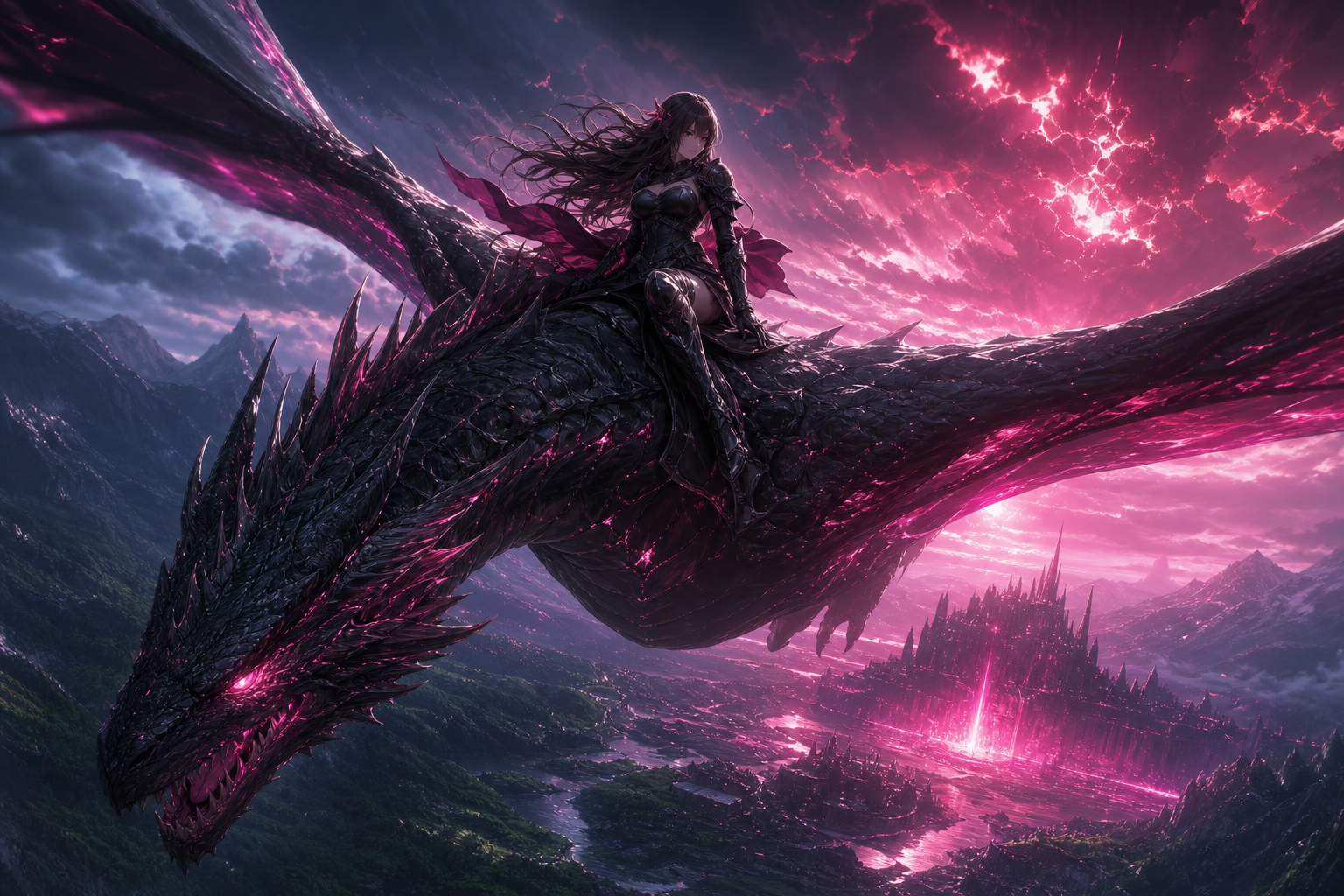 Anime Dragon Flying Over Valley Anime Wallpaper  7 4K