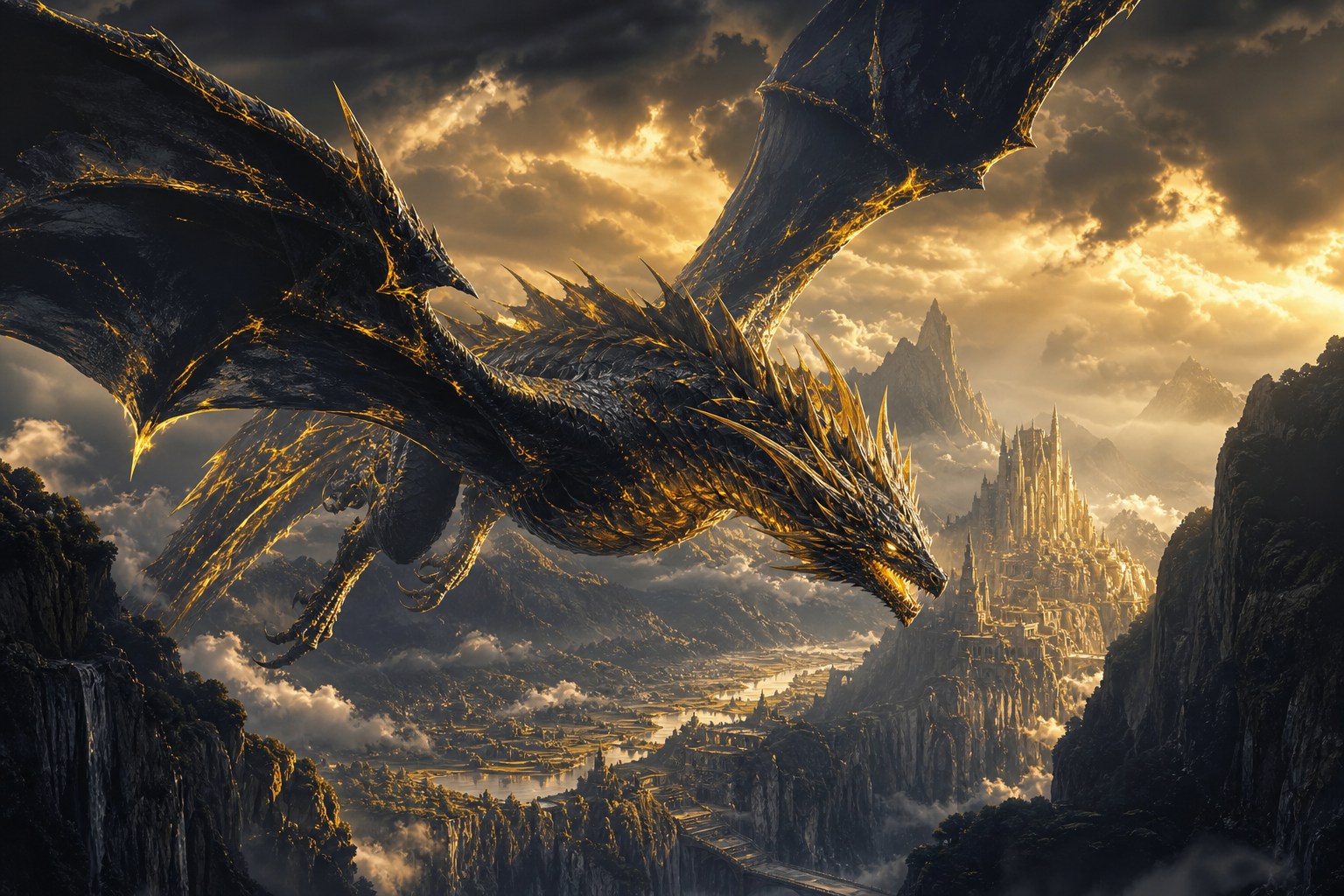 Anime Dragon Flying Over Valley Anime Wallpaper  7 4K