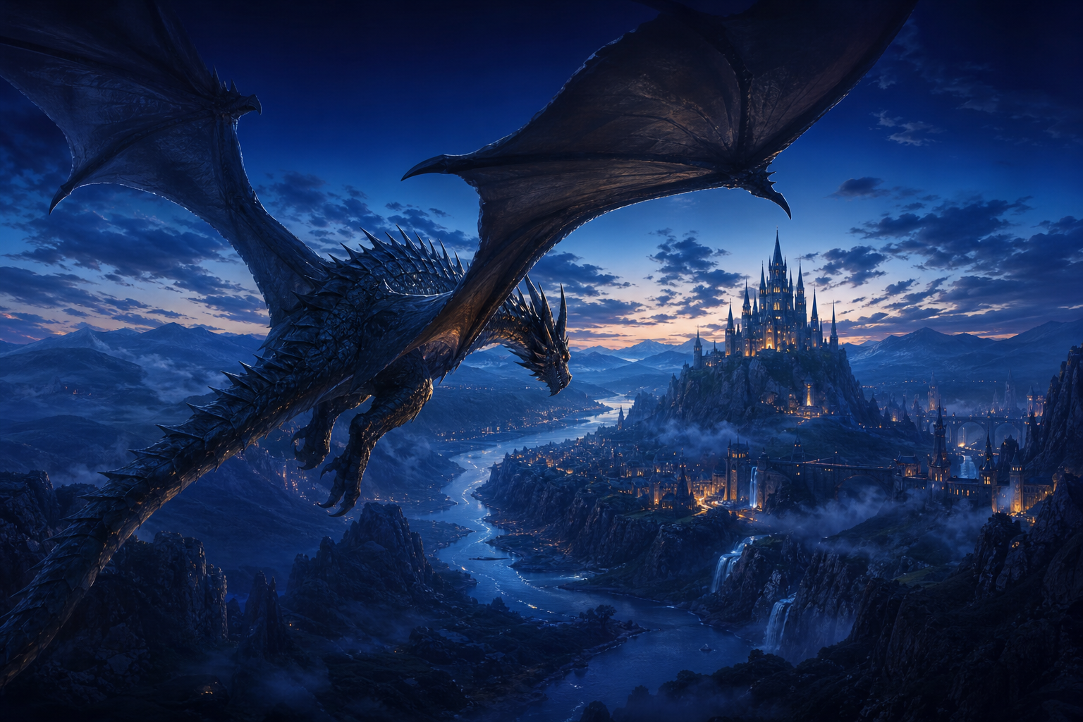 Anime Dragon Flying Over Valley Anime Wallpaper  7 4K