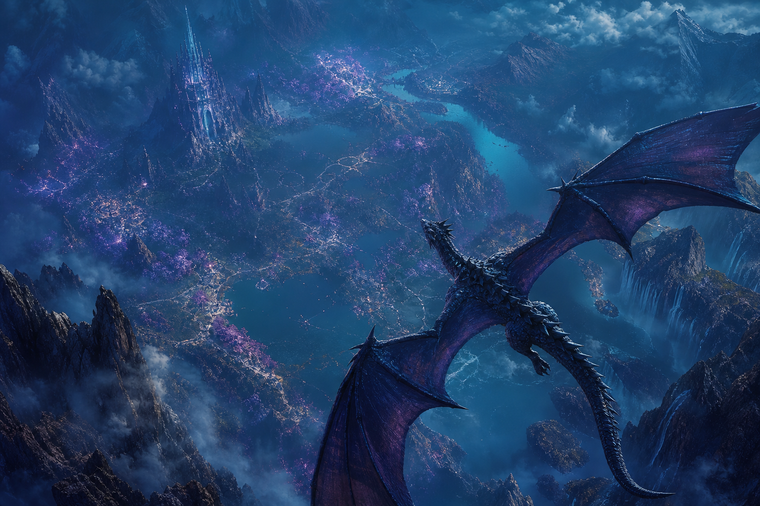 Anime Dragon Flying Over Valley Anime Wallpaper  7 4K