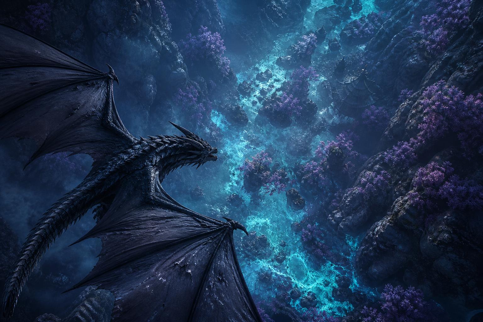 Anime Dragon Flying Over Valley Anime Wallpaper  7 4K