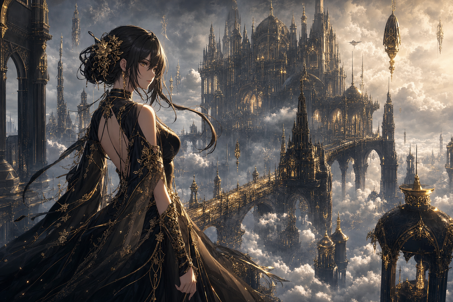 Anime Fantasy Castle Floating In Clouds Anime Wallpaper  12 4K
