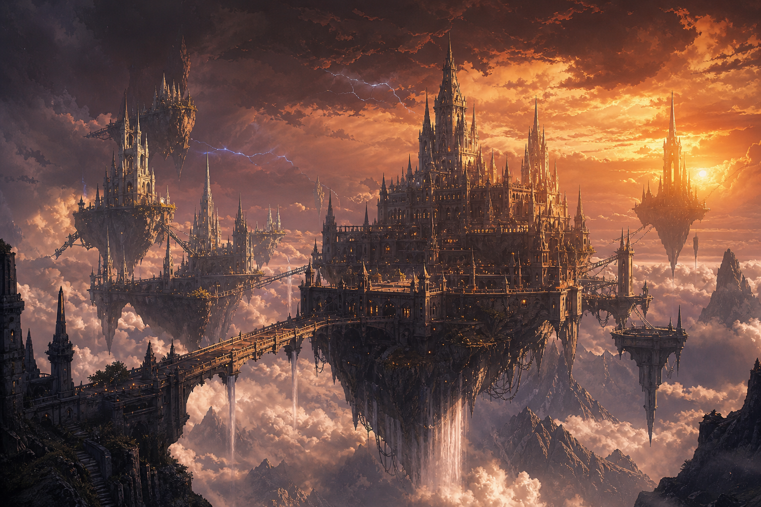 Anime Fantasy Castle Floating In Clouds Anime Wallpaper  12 4K