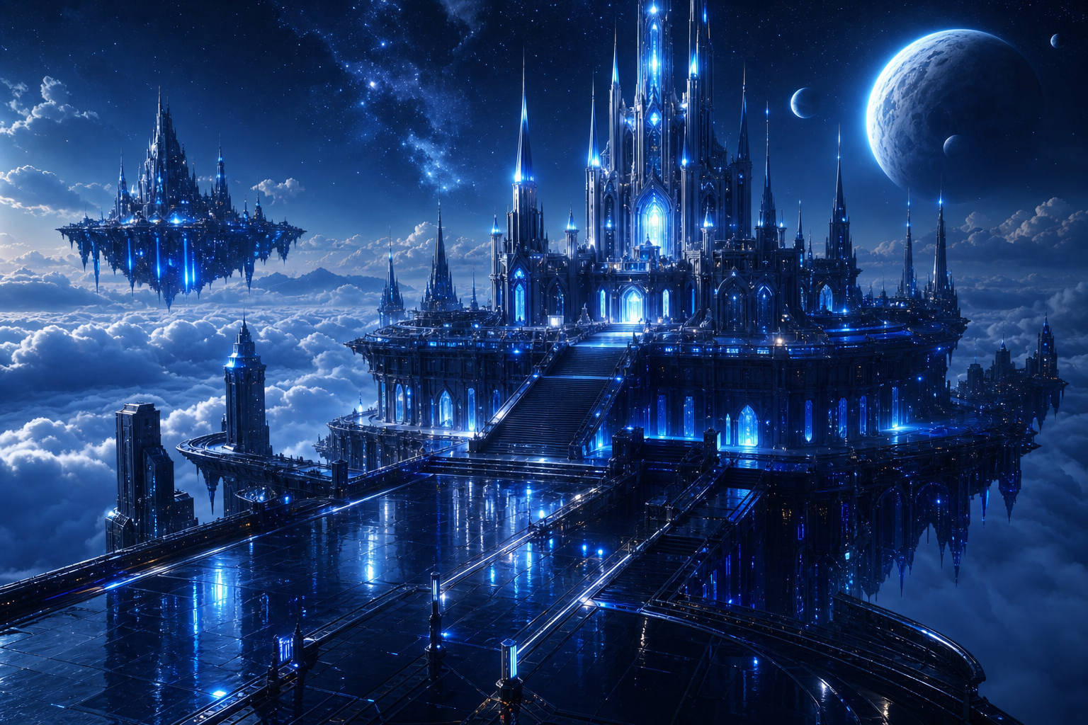 Anime Fantasy Castle Floating In Clouds Anime Wallpaper  12 4K