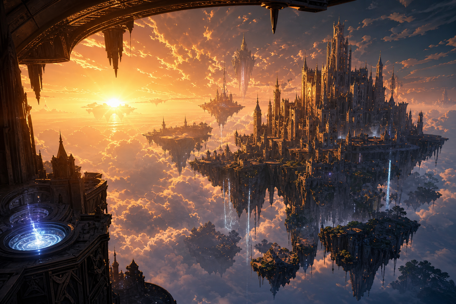 Anime Fantasy Castle Floating In Clouds Anime Wallpaper  12 4K