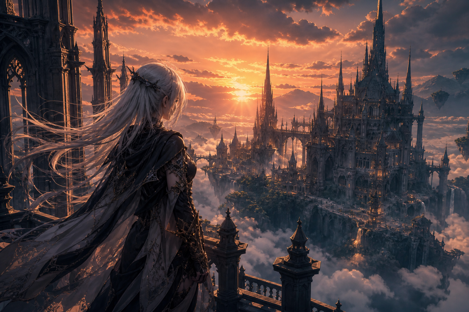 Anime Fantasy Castle Floating In Clouds Anime Wallpaper  12 4K