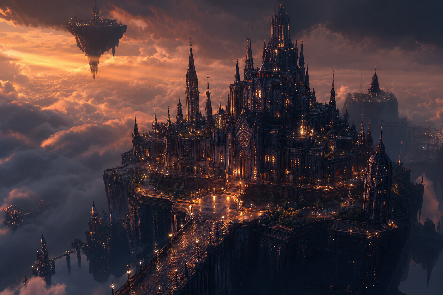 Anime Fantasy Castle Floating In Clouds Anime Wallpaper  12 4K