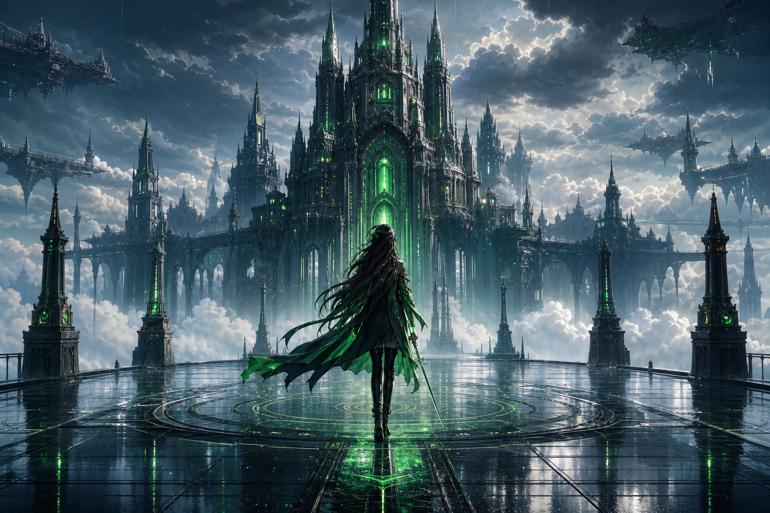 Anime Fantasy Castle Floating In Clouds Anime Wallpaper  12 4K