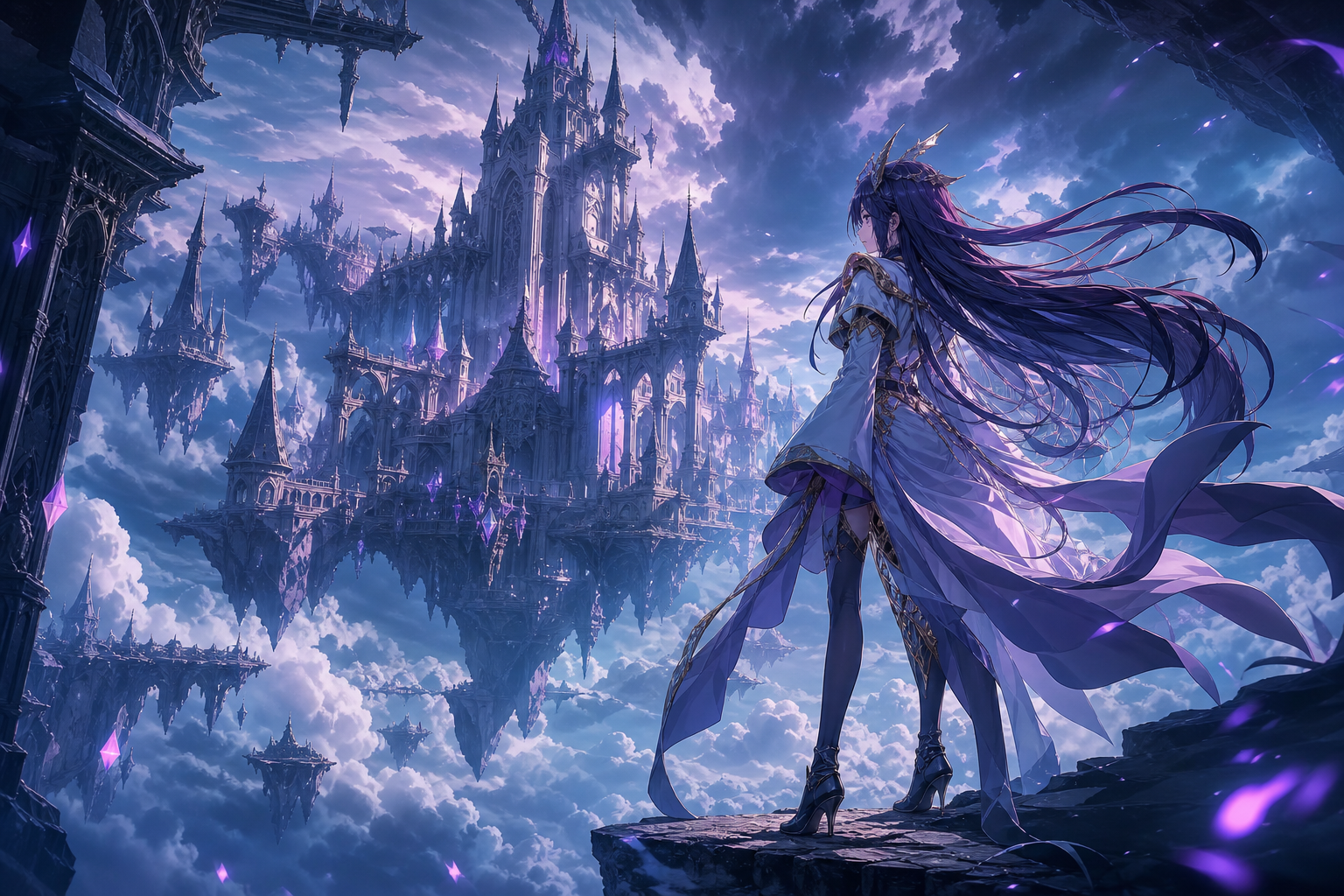 Anime Fantasy Castle Floating In Clouds Anime Wallpaper  20 4K