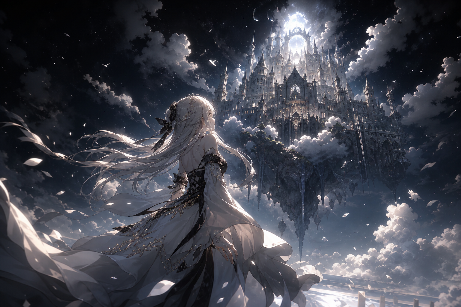 Anime Fantasy Castle Floating In Clouds Anime Wallpaper  20 4K