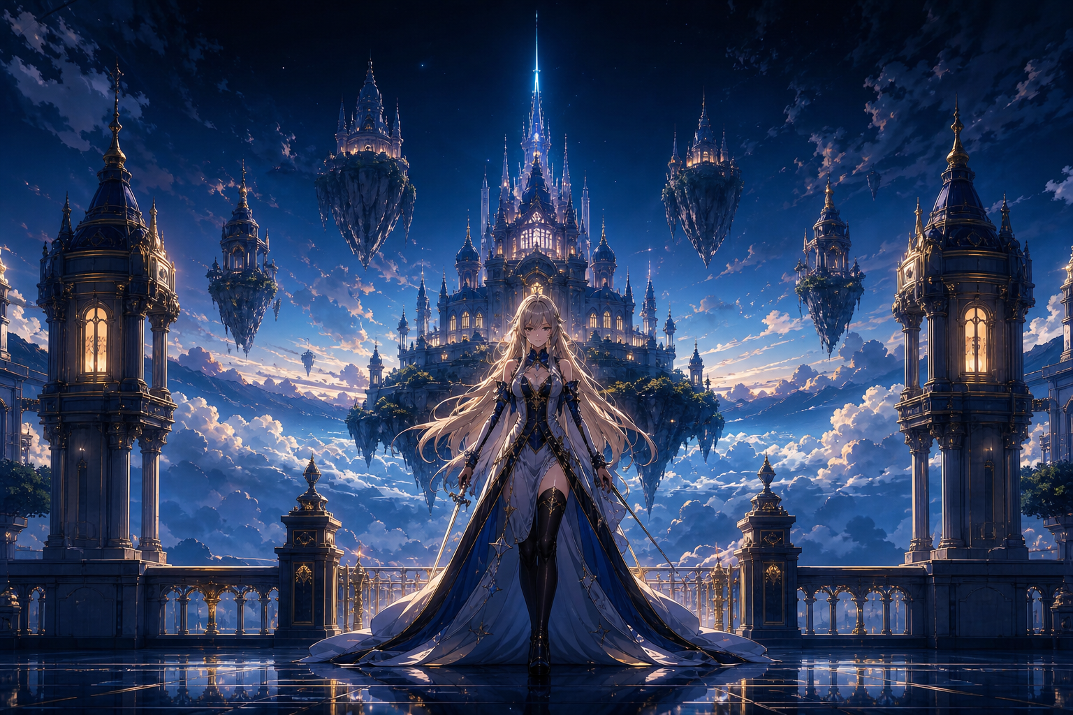 Anime Fantasy Castle Floating In Clouds Anime Wallpaper  20 4K