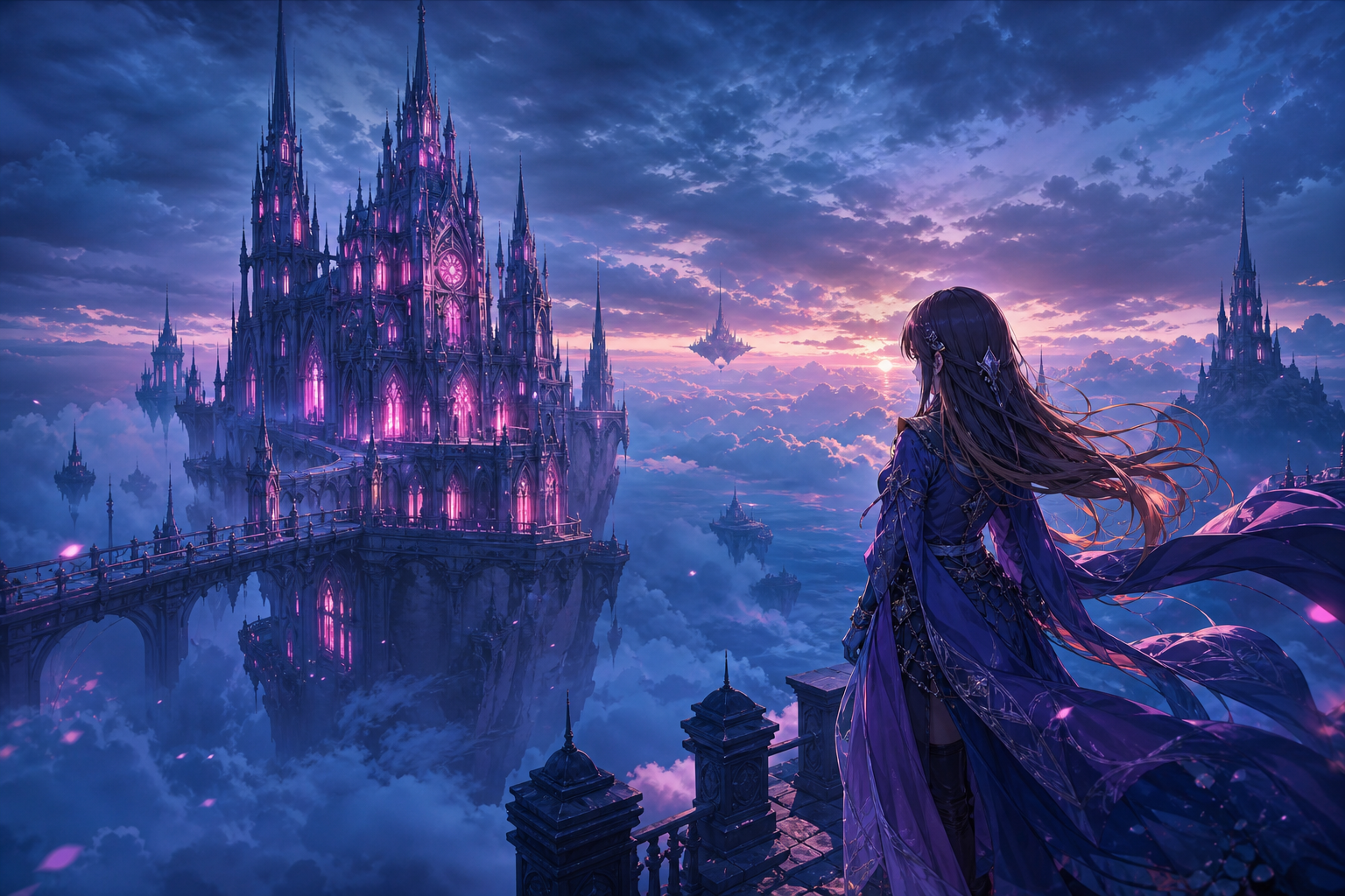 Anime Fantasy Castle Floating In Clouds Anime Wallpaper  20 4K