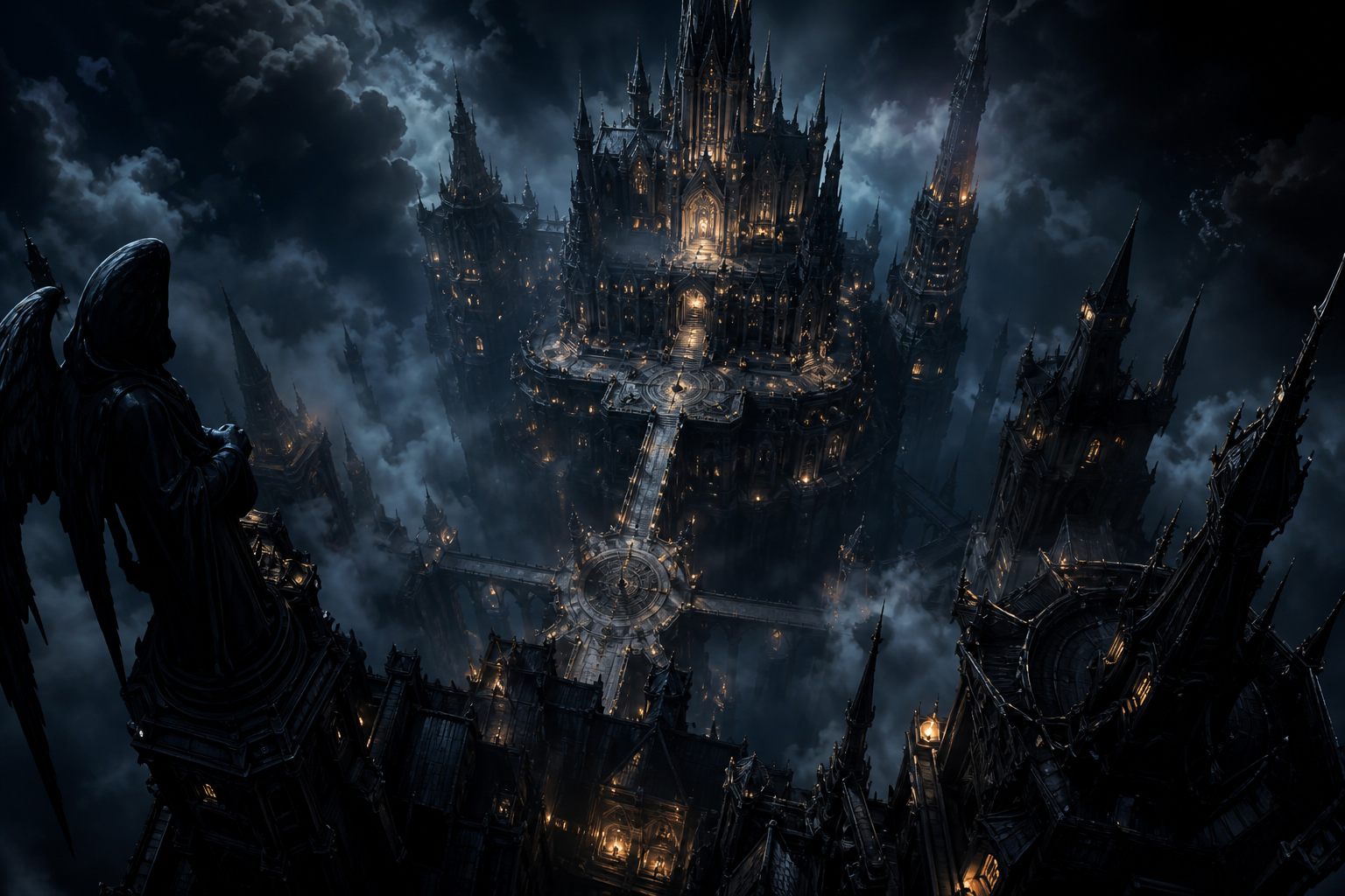 Anime Fantasy Castle Floating In Clouds Anime Wallpaper  4 4K