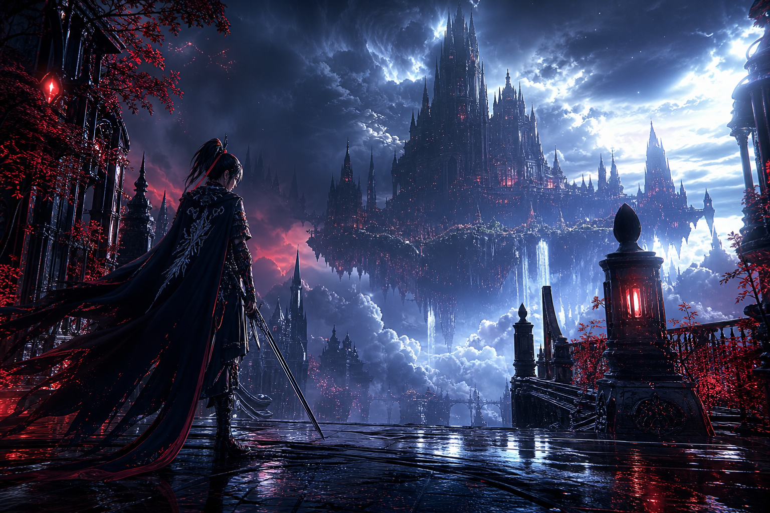 Anime Fantasy Castle Floating In Clouds Anime Wallpaper  4 4K