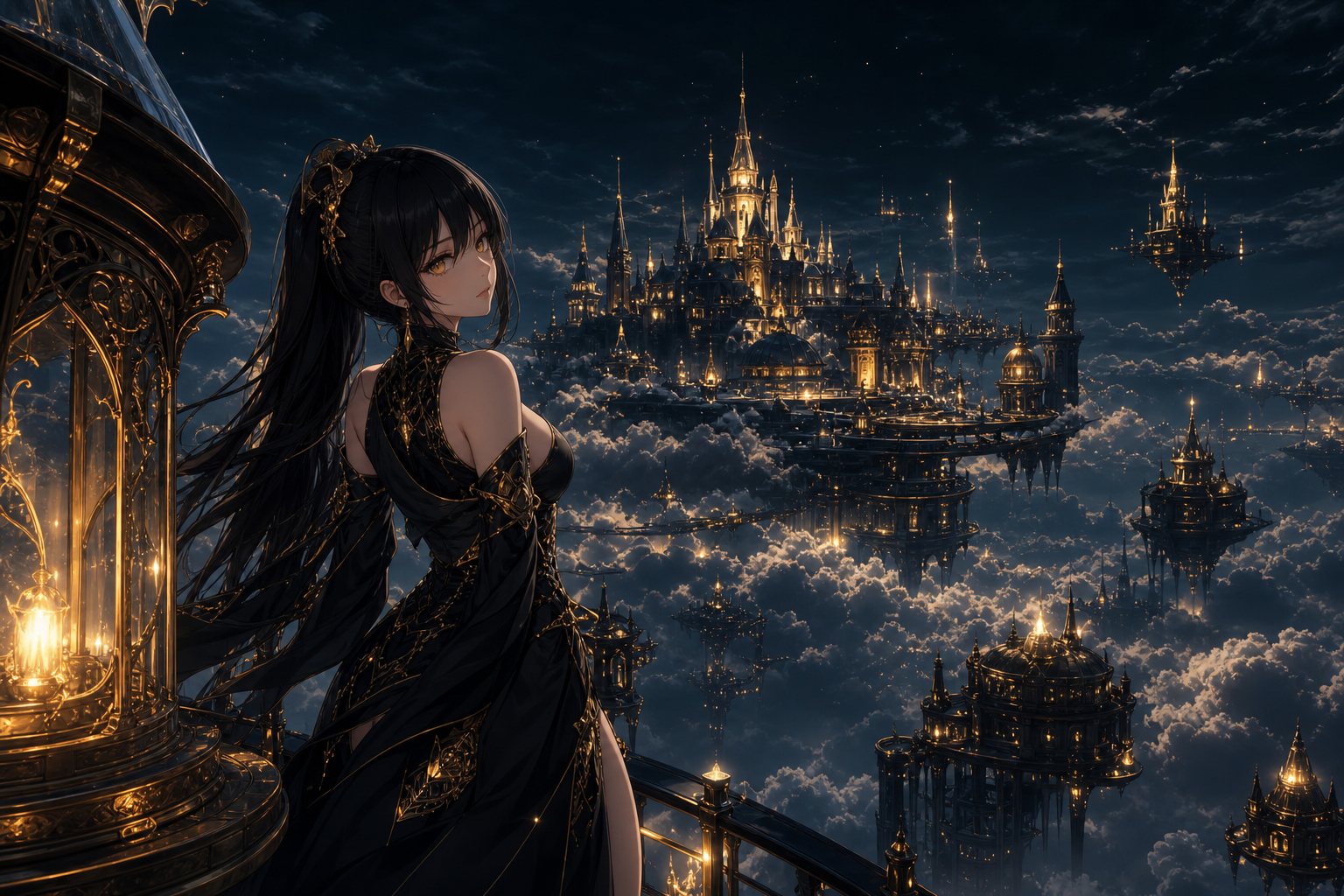 Anime Fantasy Castle Floating In Clouds Anime Wallpaper  4 4K