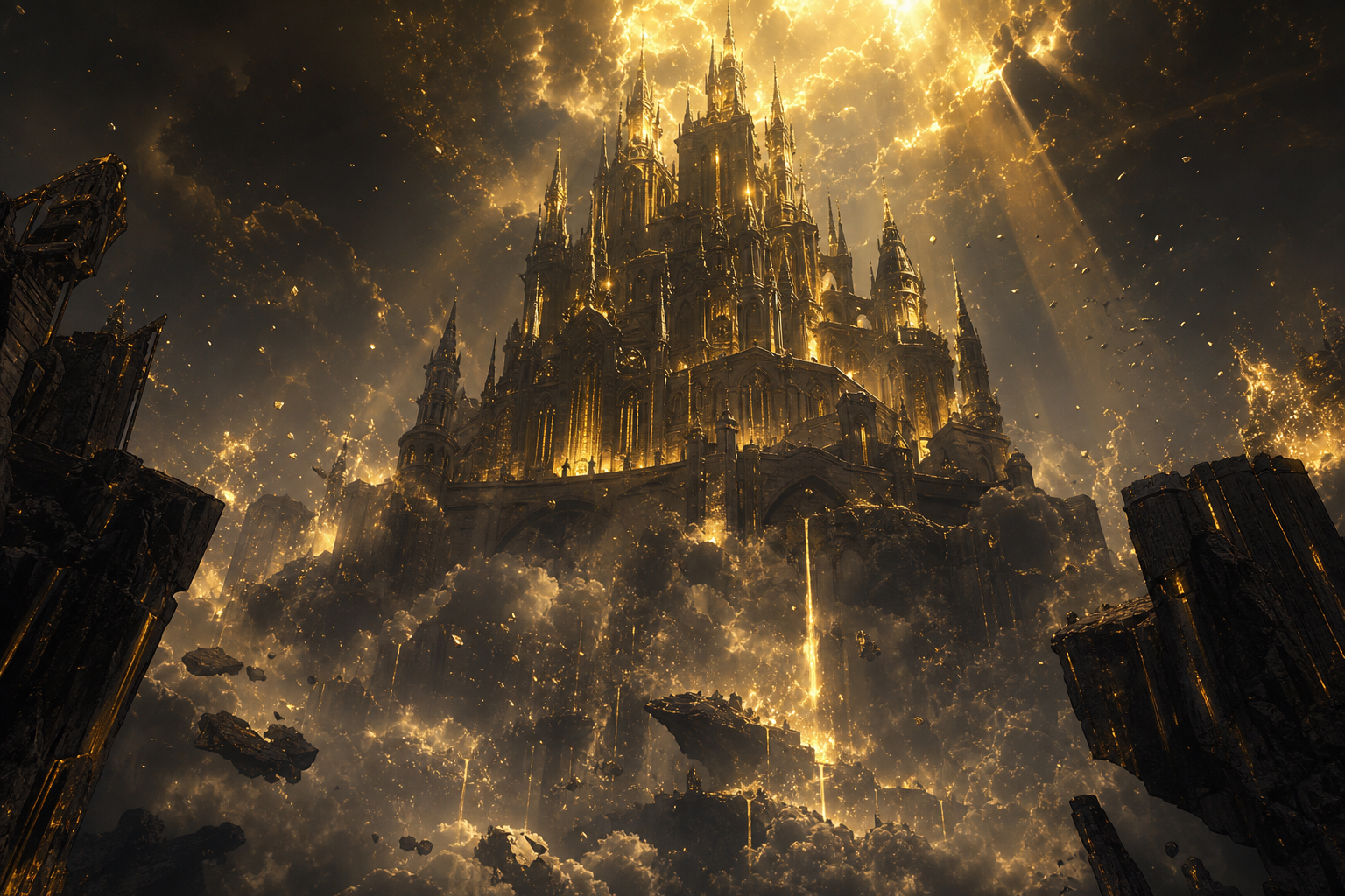 Anime Fantasy Castle Floating In Clouds Anime Wallpaper  4 4K