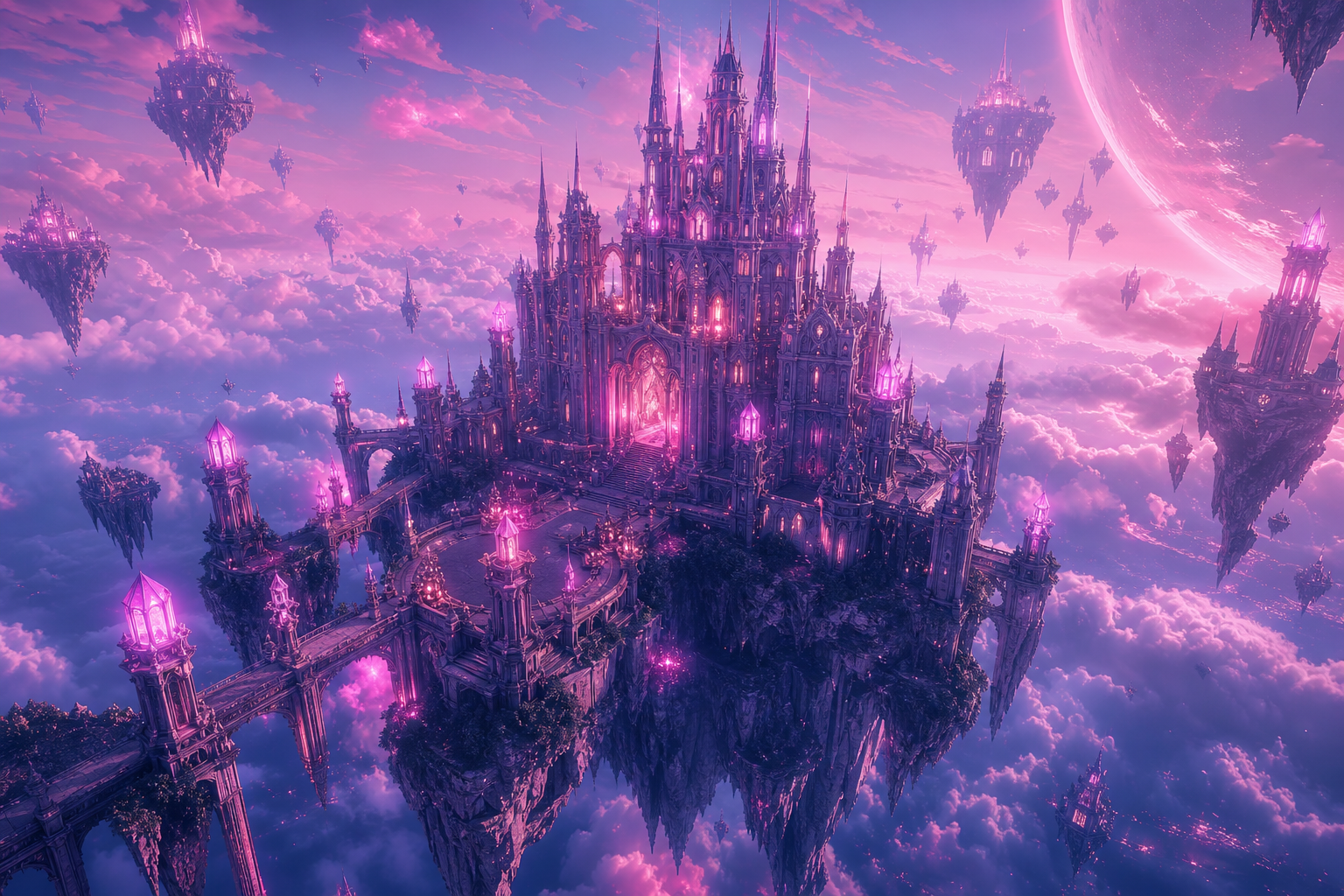 Anime Fantasy Castle Floating In Clouds Anime Wallpaper  4 4K