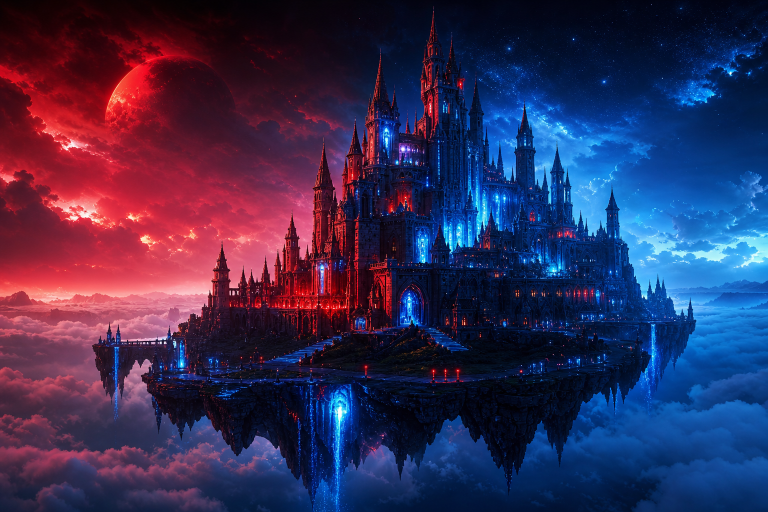 Anime Fantasy Castle Floating In Clouds Anime Wallpaper  4 4K