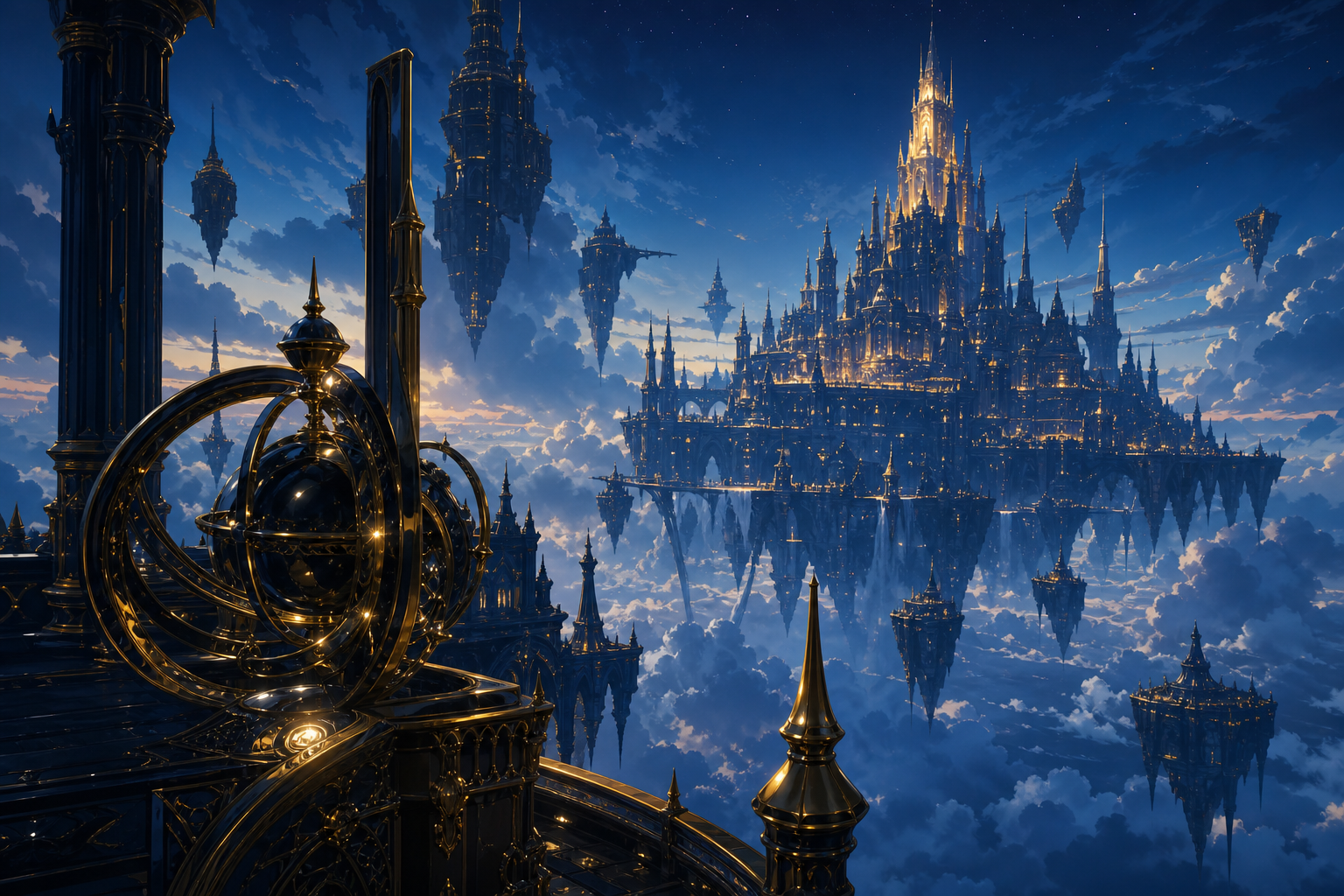 Anime Fantasy Castle Floating In Clouds Anime Wallpaper  4 4K