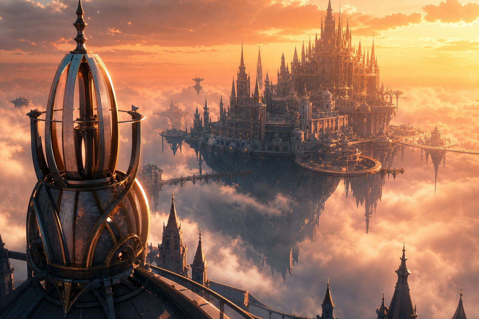 Anime Fantasy Castle Floating In Clouds Anime Wallpaper  4 4K