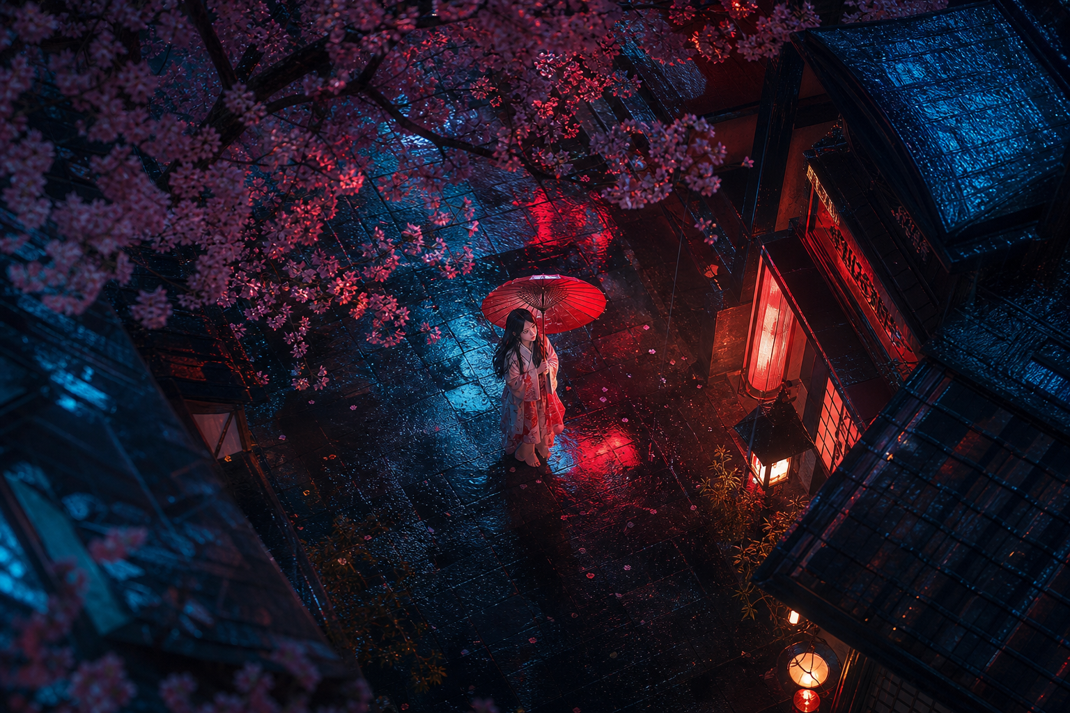 Anime Girl Standing Under Cherry Blossoms Anime Wallpaper  1 4K