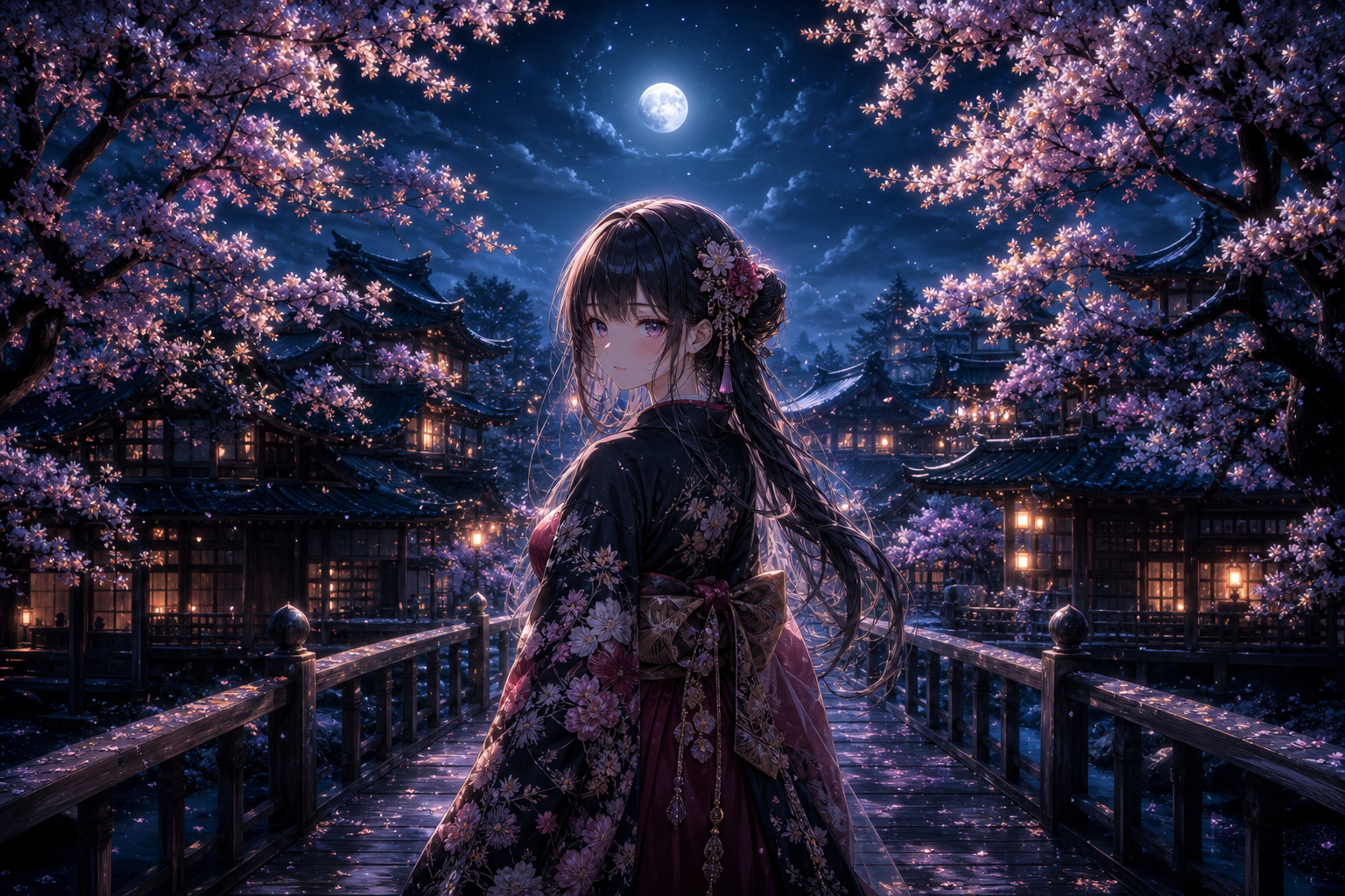 Anime Girl Standing Under Cherry Blossoms Anime Wallpaper  9 4K