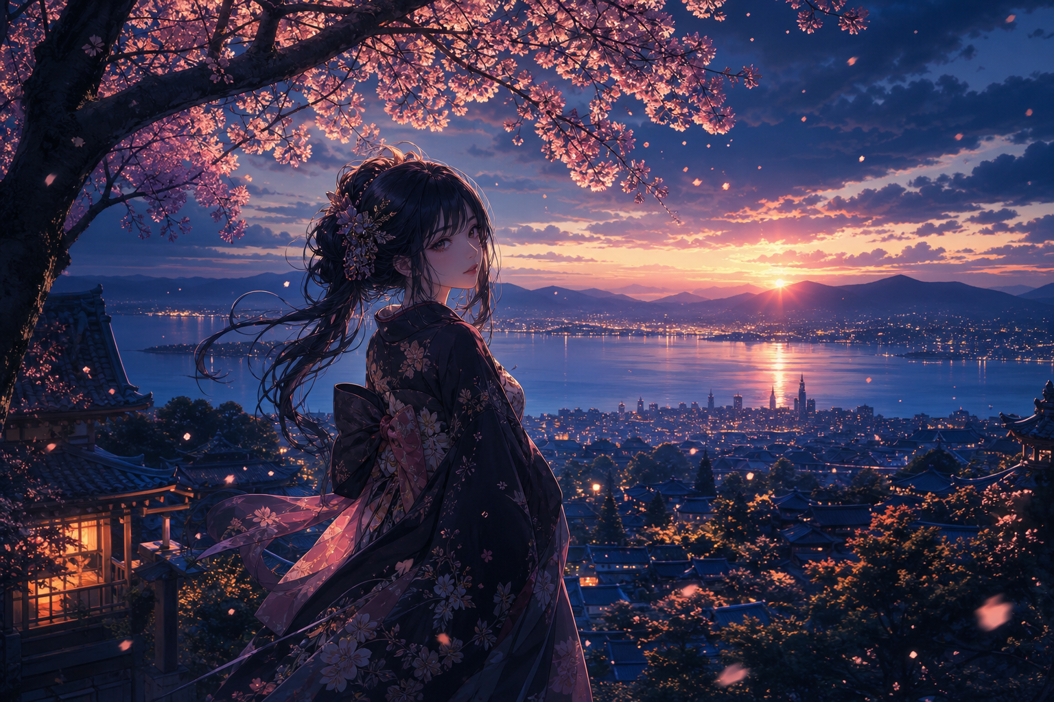 Anime Girl Standing Under Cherry Blossoms Anime Wallpaper  9 4K