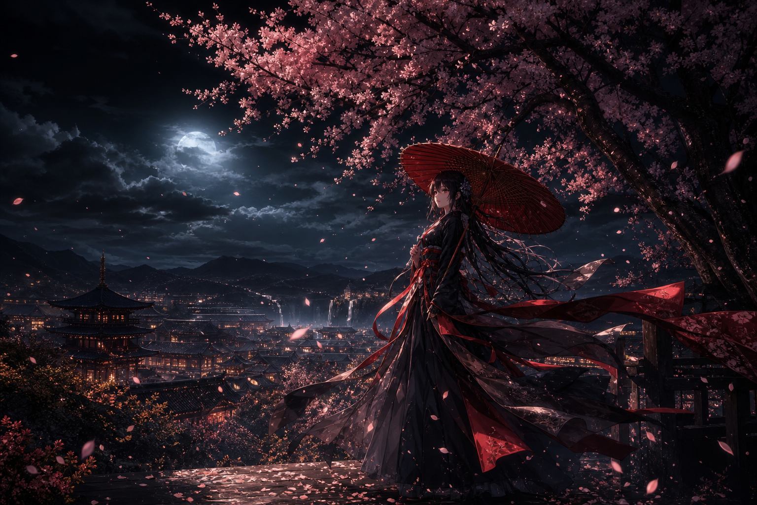 Anime Girl Standing Under Cherry Blossoms Anime Wallpaper  9 4K