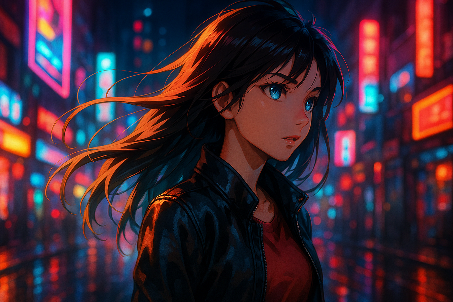 Anime , Neon, Realistic Anime Wallpaper 2 4K 4K Anime Wallpaper