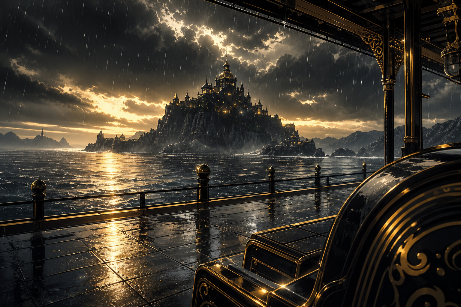Anime Ocean Train Station Anime Wallpaper  16 4K