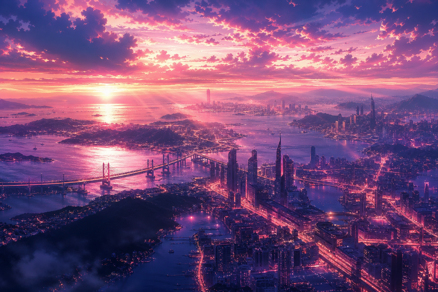 Anime Ocean Train Station Anime Wallpaper  8 4K