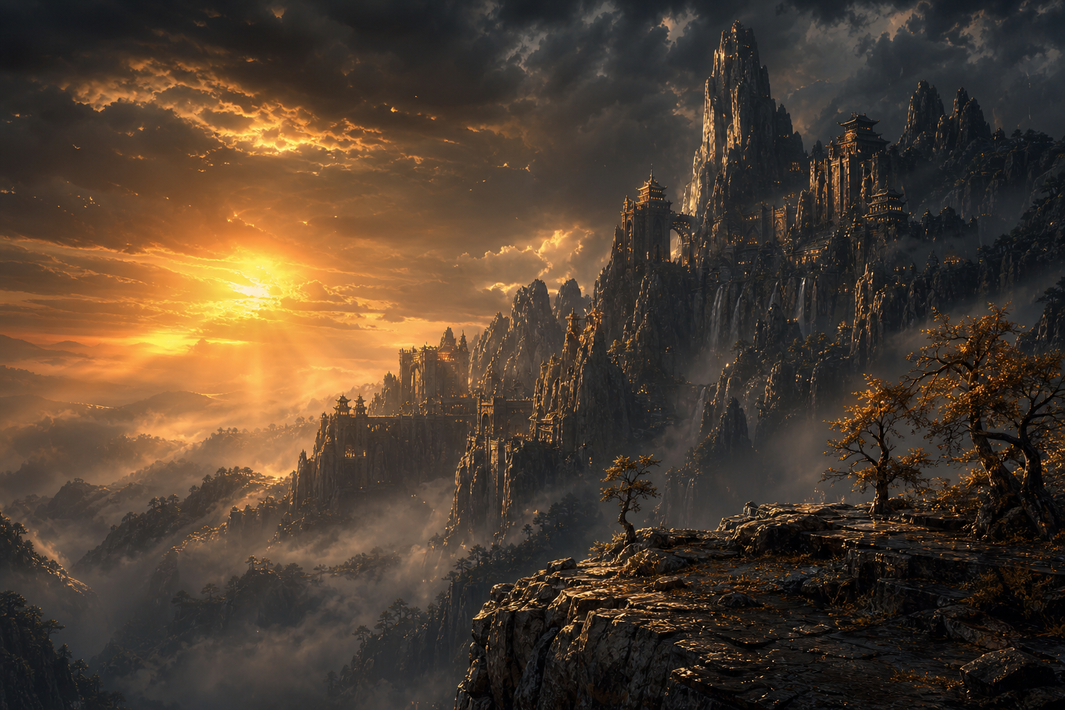 Anime Samurai On Mountain At Sunset Anime Wallpaper  10 4K