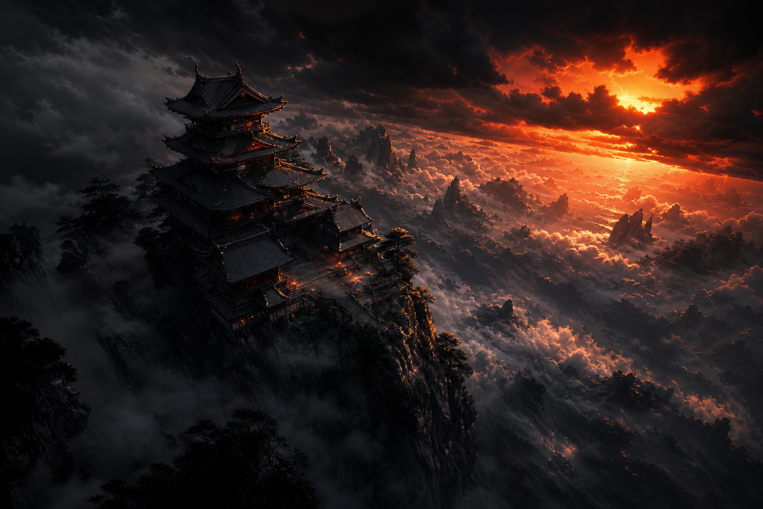 Anime Samurai On Mountain At Sunset Anime Wallpaper  10 4K